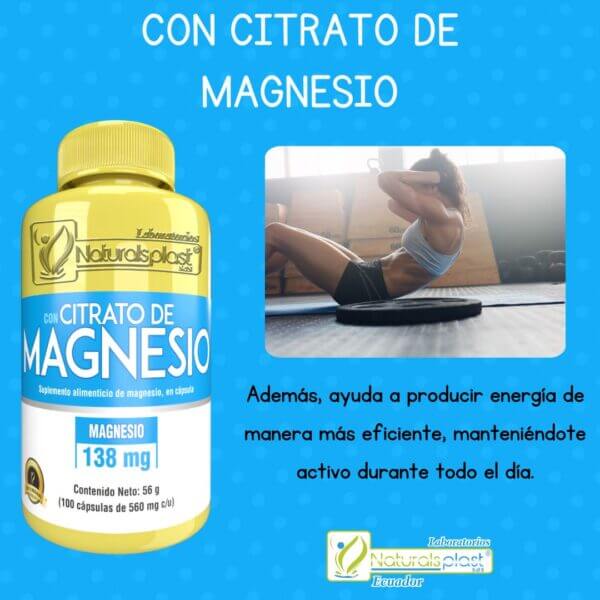 Citrato de Magnesio 100 Cápsulas: Energía y Bienestar Total 💪✨ - Imagen 2