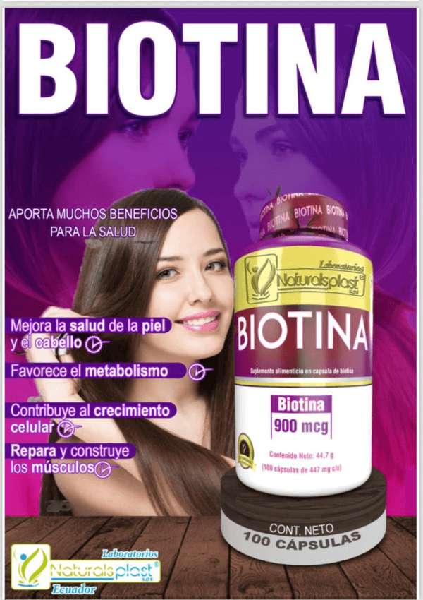 Biotina 100 Cápsulas: Belleza y Vitalidad Interior ✨
