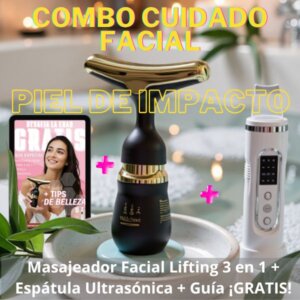Masajeador Facial Lifting 3 en 1 + Espátula Ultrasónica + Guía ¡GRATIS!